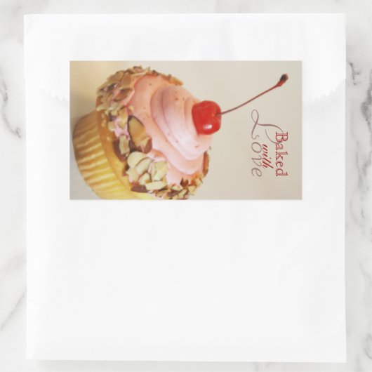 Gekantelde Cherry Cupcake Bakken Stickers (Tas)