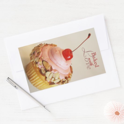 Gekantelde Cherry Cupcake Bakken Stickers (Envelop)
