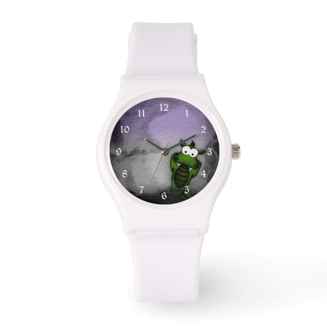 gekantelde draak horloge (Voorkant)