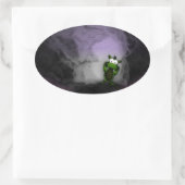 gekantelde draak ovale sticker (Tas)