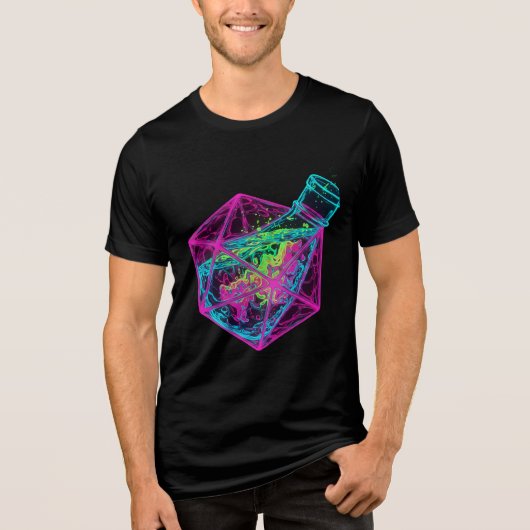 gekantelde fles Tri-Blend shirt (Voorkant)