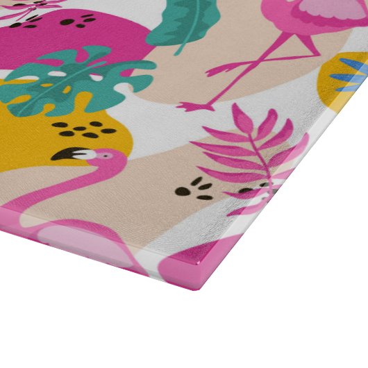 Gekantelde roze flamingo patroon snijplank (Hoek)