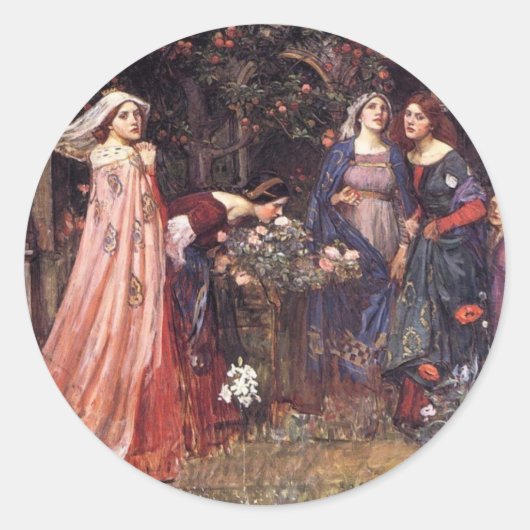 gekantelde tuin ronde sticker (Voorkant)