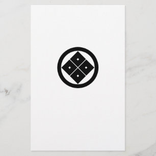 Gekantelde vierkante ogen in cirkel briefpapier