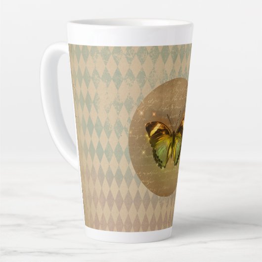  gekantelde vlinder latte mok (Linkerhoek)