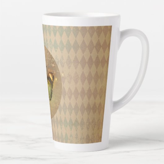  gekantelde vlinder latte mok (Rechts)