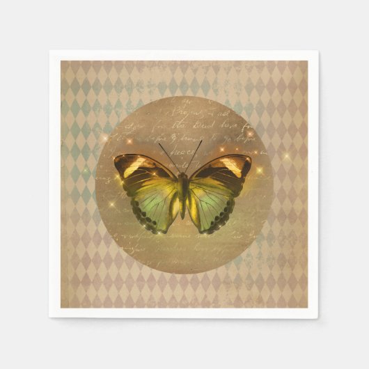  gekantelde vlinder servet (Voorkant)