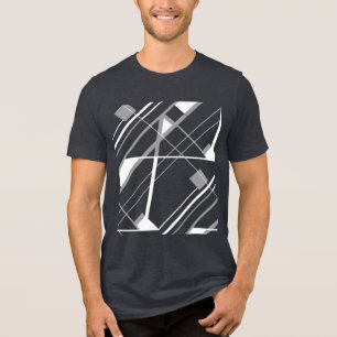 Gekantelde witte grijze lijnen vormen Abstracte MC Tri-Blend Shirt