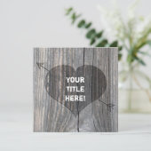 Gekarkassen hart op hout - wenskaarten op vierkant kaart (Staand voorkant)