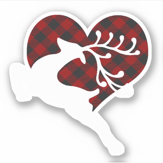 Gekarnd hart en hert sticker (Voorkant)