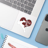 Gekarnd hart en hert sticker (Laptop met iPhone)