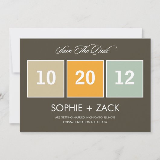 Gekartelde kalender save the date-aankondigingen ( date (Voorkant)