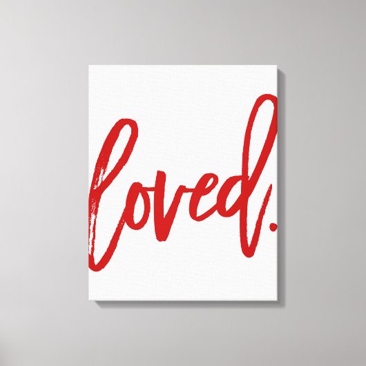 GEKEND. Rode moderne script lettertypografie Canvas Afdruk (Voorkant)