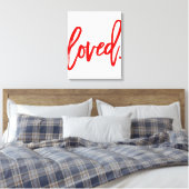GEKEND. Rode moderne script lettertypografie Canvas Afdruk (Insitu (Slaapkamer))