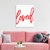 GEKEND. Rode moderne script lettertypografie Canvas Afdruk (Insitu (Woonkamer))