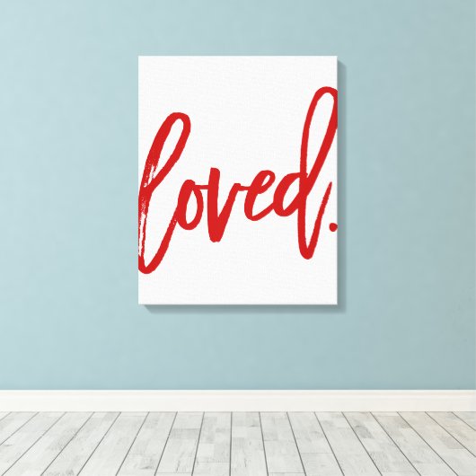 GEKEND. Rode moderne script lettertypografie Canvas Afdruk (Insitu (Houten vloer))