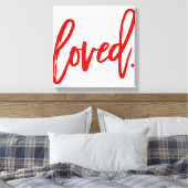 GEKEND. Rode moderne script lettertypografie Canvas Afdruk (Insitu (Slaapkamer))