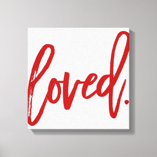 GEKEND. Rode moderne script lettertypografie Canvas Afdruk (Voorkant)