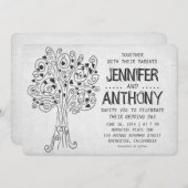 gekerfde boom moderne huwelijksuitnodiging kaart (Voorkant / Achterkant)