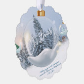 Gekerfde Kerst Ornament Kaart – Duif & Sneeuw  (Links)