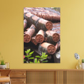 Geketeld dak van Okinawaans huis Canvas Afdruk (Insitu (Woonkamer))