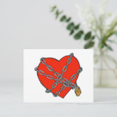 geketend en gesloten hart briefkaart (Staand voorkant)