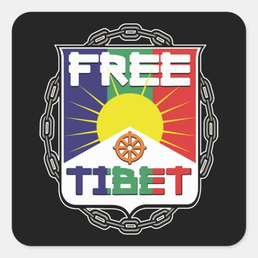 Geketend vrij Tibet Vierkante Sticker (Voorkant)