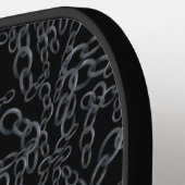 Geketende abstracte gespiegelde afbeelding grijs o pickleball paddle (Links Detail)