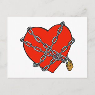geketende en op slot gedane hart briefkaart