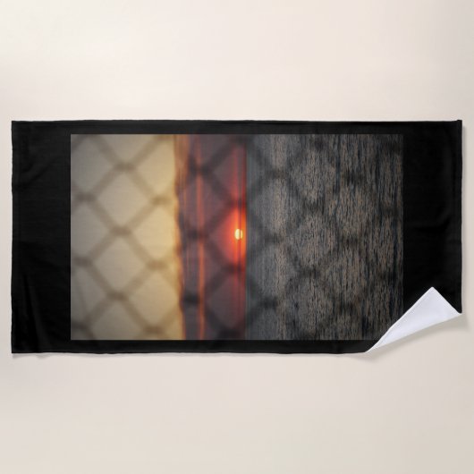 Geketende Zonsondergang Strandlaken (Voorkant)