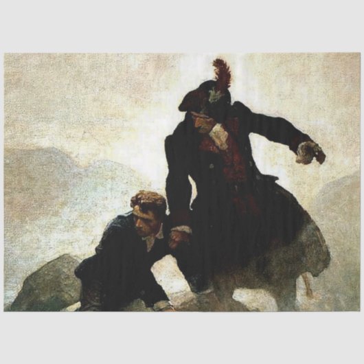 “Gekidnapt” Schilderij van NC Wyeth Tissuepapier (Voorkant)