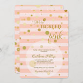 gekieteld roze Baby shower Kaart (Voorkant / Achterkant)