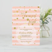 gekieteld roze Baby shower Kaart (Staand voorkant)