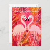 GEKIETELDE ROZE Flamingo's Valentijn grillig Schat Briefkaart (Voorkant / Achterkant)