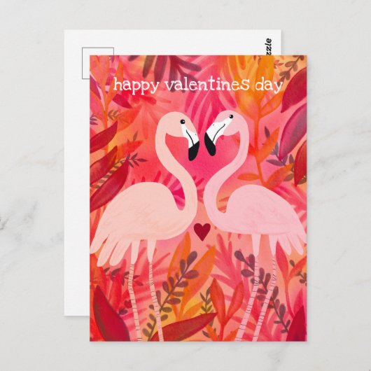 GEKIETELDE ROZE Flamingo's Valentijn grillig Schat Briefkaart (Voorkant / Achterkant)