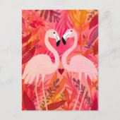 GEKIETELDE ROZE Flamingo's Valentijn grillig Schat Briefkaart (Voorkant)