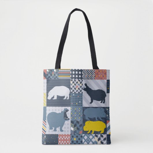 Gekilde Hippo Tote Bag (Voorkant)