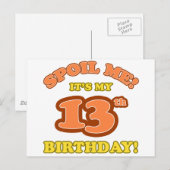 Gekke 13e Cadeau op de geboorte Briefkaart (Voorkant / Achterkant)