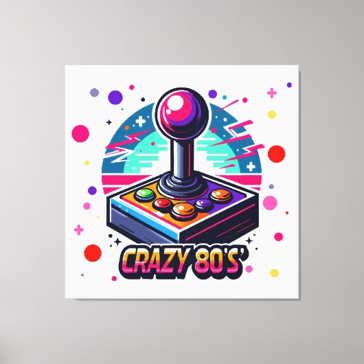 gekke 80's old school stijl canvas afdruk (Voorkant)