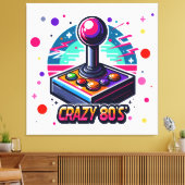 gekke 80's old school stijl canvas afdruk (Insitu (Woonkamer))