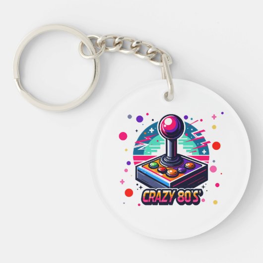 gekke 80's old school stijl sleutelhanger (Voorkant)