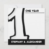 Gekke Aantal 1 wit Jubileum nodigt uit Kaart (Achterkant)