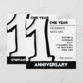 Gekke Aantal 1 wit Jubileum nodigt uit Kaart (Voorkant / Achterkant)