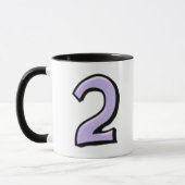 Gekke Aantal 2 lavender witte Mok (Links)