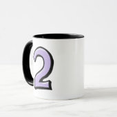 Gekke Aantal 2 lavender witte Mok (Voorkant links)