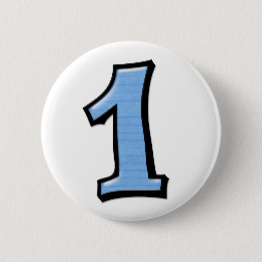 Gekke aantallen 1 blauwe Button (Voorkant)