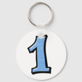 Gekke aantallen 1 blauwe Sleutelhanger (Voorkant)