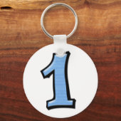 Gekke aantallen 1 blauwe Sleutelhanger (Voorkant)