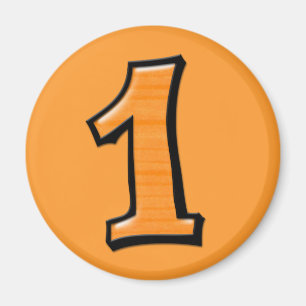 Gekke Aantallen 1 oranje Magnet