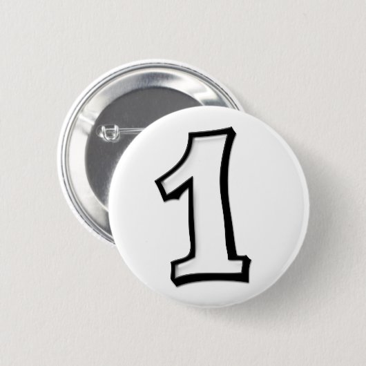 Gekke Aantallen 1 witte Button (Voorkant /achterkant)